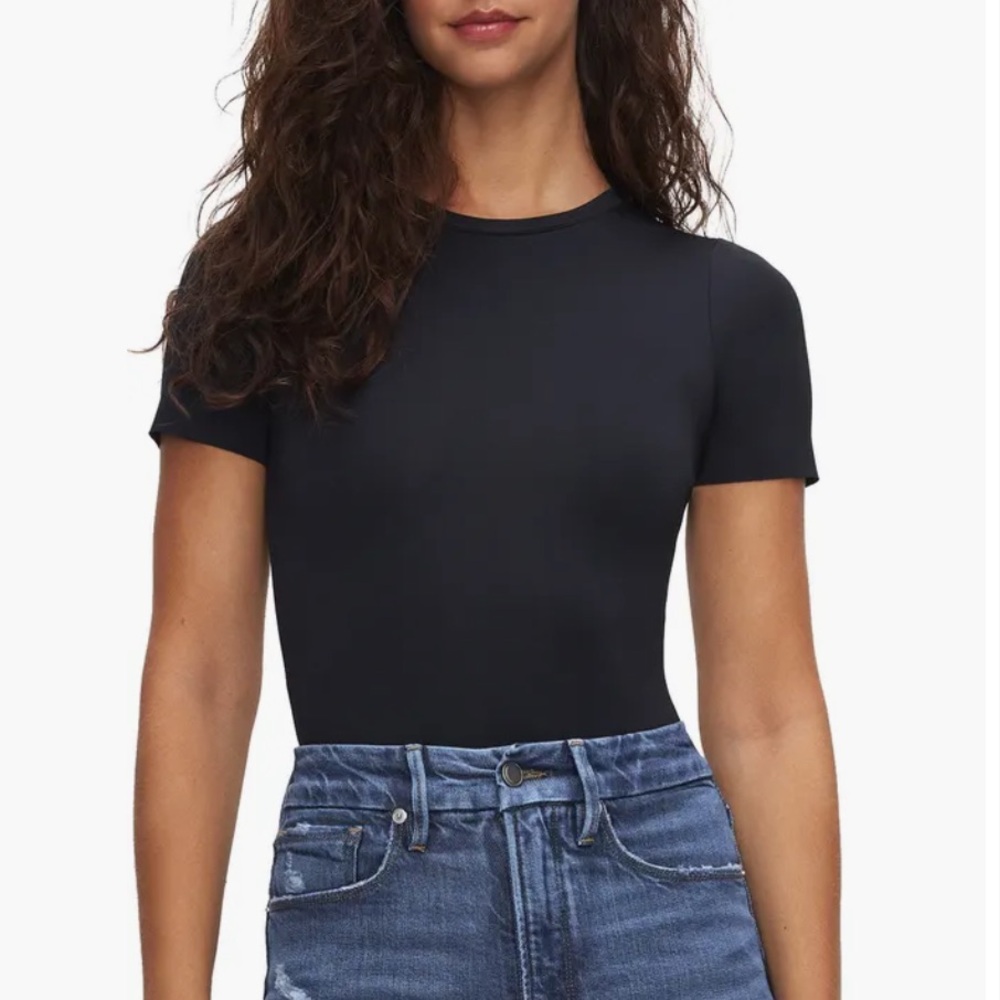 NWT Good American Scuba Short Sleeve Bodysuit